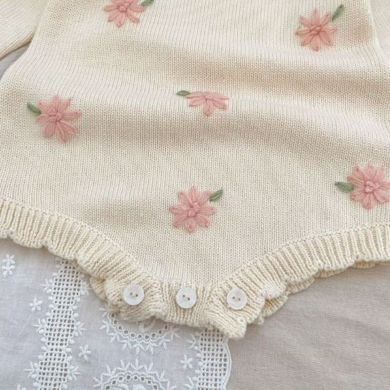 Barboteuse tricotée bébé fille tenue élégante mi-saison