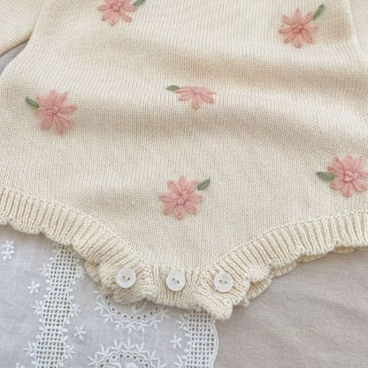 Barboteuse tricotée bébé fille tenue élégante mi-saison