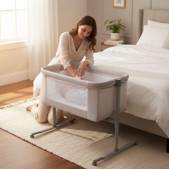 Berceau bébé pour cododo avec parois en tissu respirant