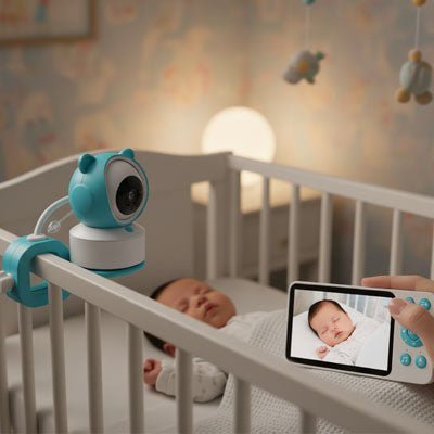 Camera surveillance bébé 1080P avec moniteur LCD 5 pouces et audio bidirectionnel