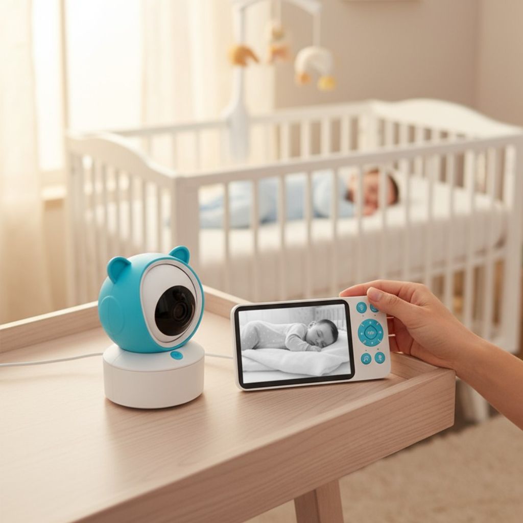 Camera surveillance bébé installée dans la chambre de bébé pour une surveillance continue
