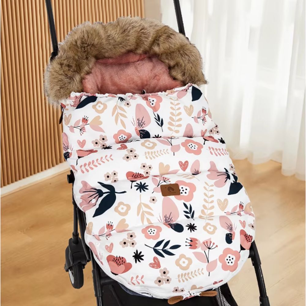 Chancelière poussette florale avec doublure douce pour bébé