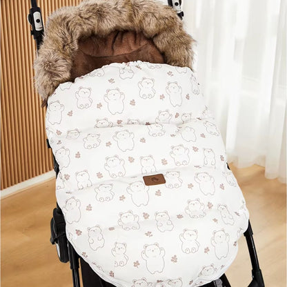 Chancelière poussette motifs oursons chaude et douce