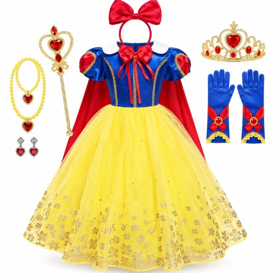 Costume princesse fille avec robe et accessoires de princesse