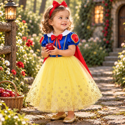 Costume princesse fille porté par une enfant de 2 ans