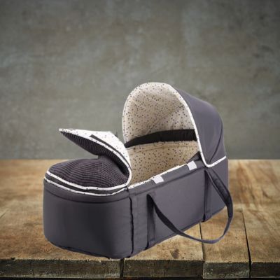Couffin - Anthracite étoiles – Léger et pliable – Accessoire bébé doux | Spot Bébé