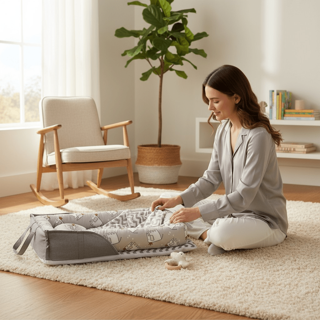 Couffin bébé Safari écologique pliable et portatif – Pratique pour les déplacements.