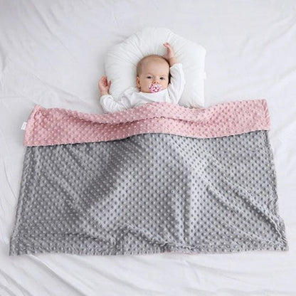 Couverture bébé élégante réversible gris et rose naturel