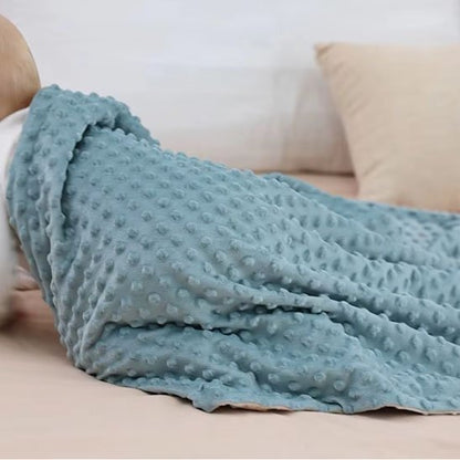 Couverture bébé douce et respirante bicolore bleu et beige
