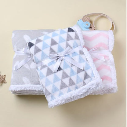 Couverture bébé en polaire douce motif géométrique moderne