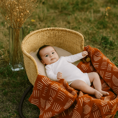 Couverture Bébé - En Mousseline – Bambou & Coton – 120×120 cm - Spot Bébé