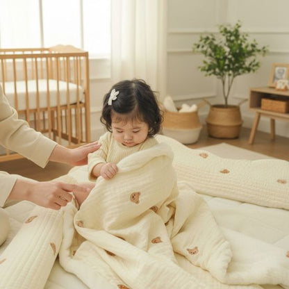 Couverture bebe creme douce et respirante pour chambre