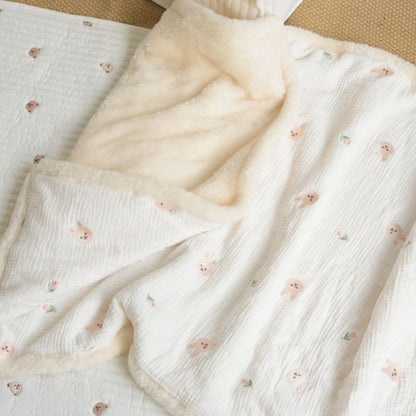 Verso sherpa creme couverture bebe chaude et douce