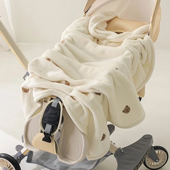 Couverture bebe oursons en polar – confort quotidien pour nouveau-ne