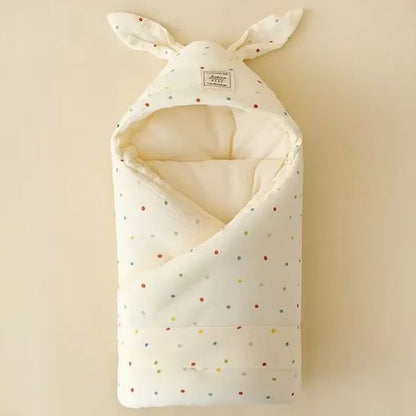 Couverture emmaillotage Nuage motif pois colorés ouverte – Spot Bébé