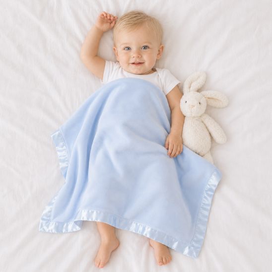 Enfant enveloppé dans une couverture naissance bébé bleue