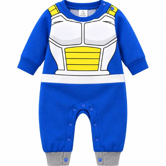 Déguisement bébé garçon en coton bleu avec motif imprimé