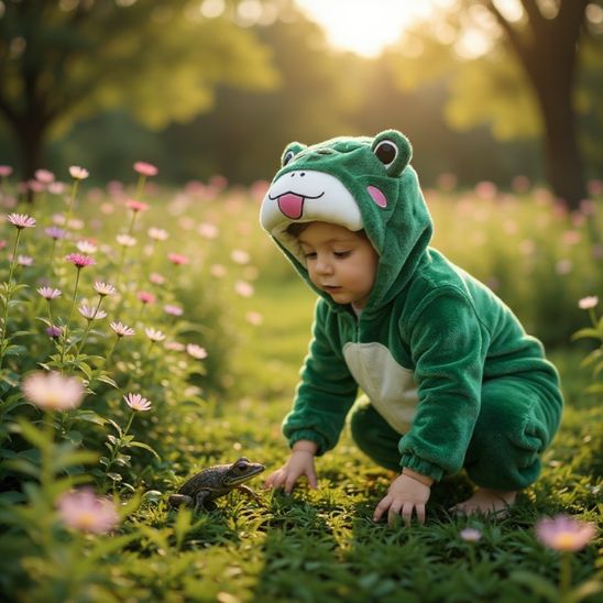 Déguisement Halloween bébé grenouille – combinaison chaude avec capuche rigolote