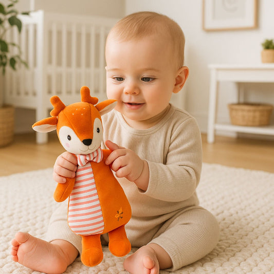 Doudou bébé Faon hypoallergénique pour peau sensible