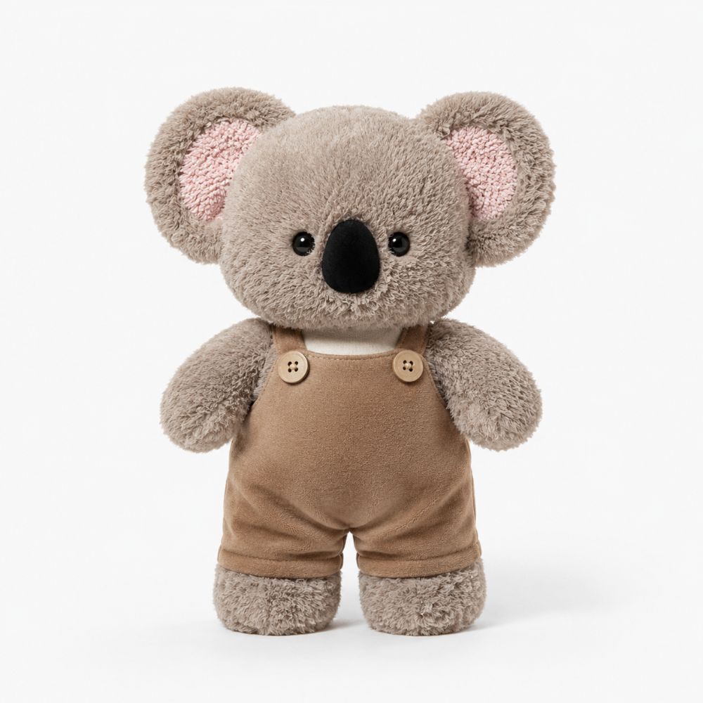 Doudou bébé koala en peluche, vue de profil