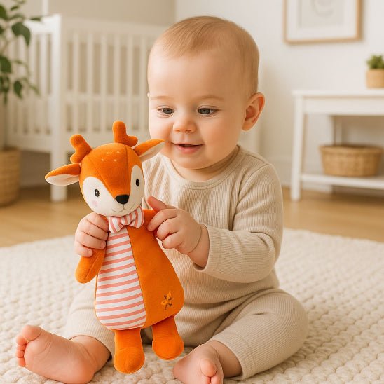 Doudou bébé Faon hypoallergénique pour peau sensible