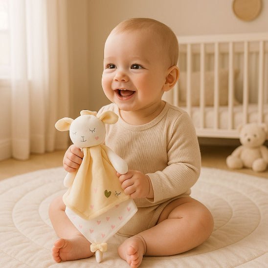 Étiquettes sensorielles du doudou bébé mouton