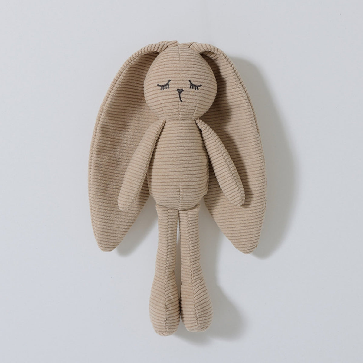 Doudou lapin en velours côtelé beige sable
