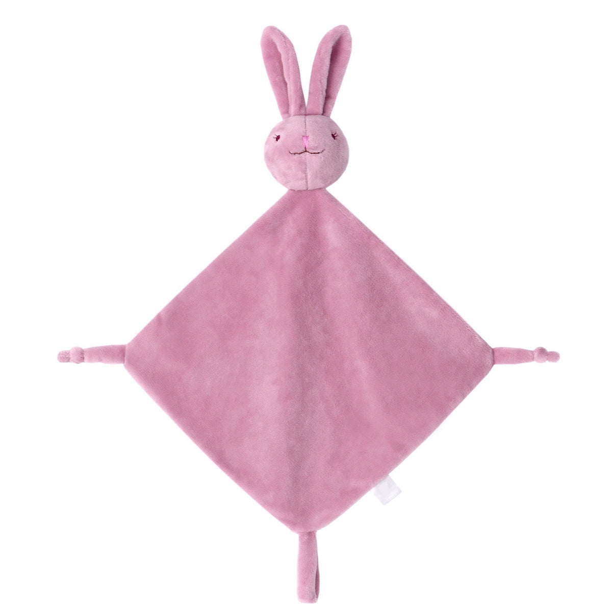 Doudou plat lapin vieux rose en velours tout doux