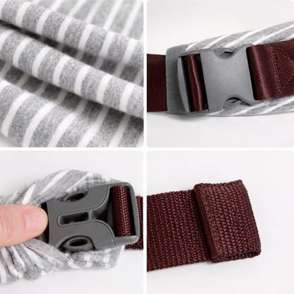 Écharpe de portage – détails du tissu et de la boucle réglable