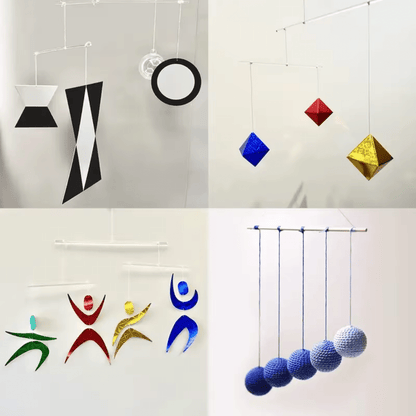 Mobile Montessori fait main dans un atelier artisanal sans fumée