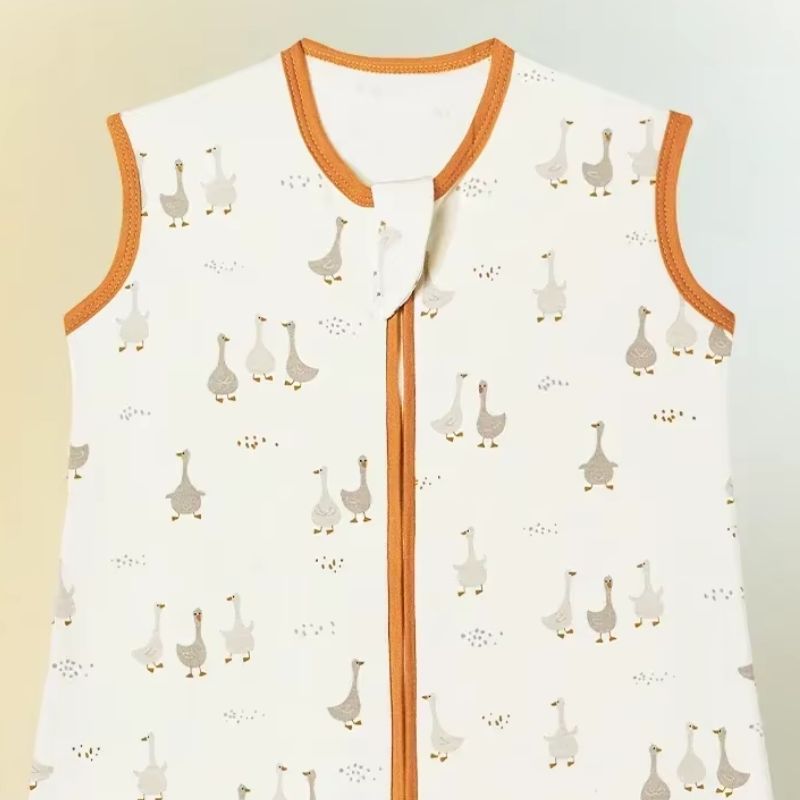 Gigoteuse bébé garçon et fille motif canard beige et gris