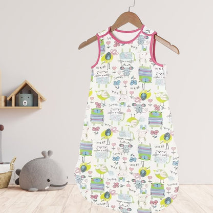 Gigoteuse bébé légère 0-18 mois avec motifs colorés animaux et jouets – turbulette confortable