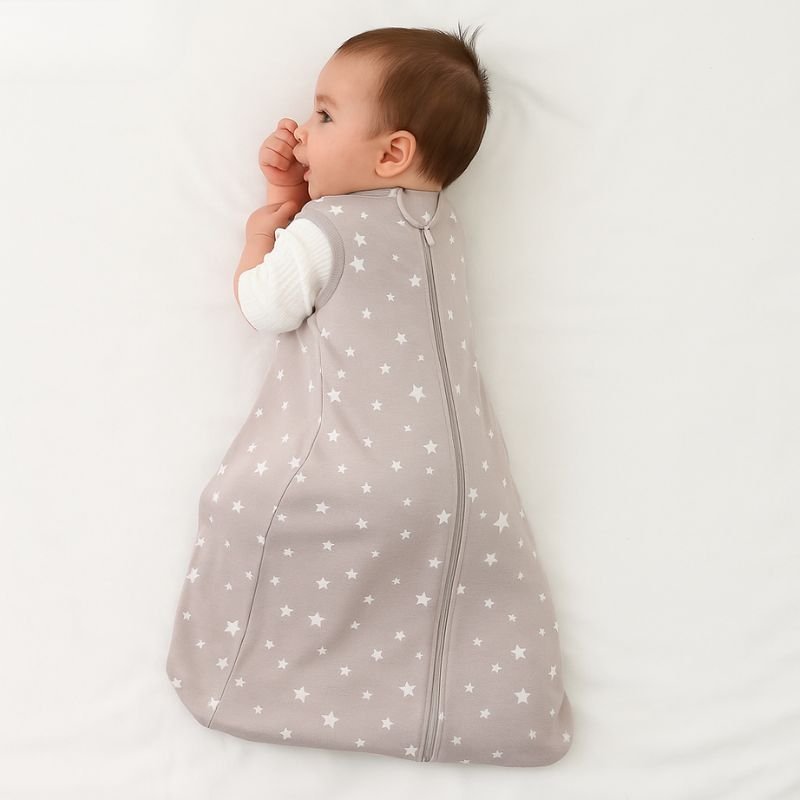 Gigoteuse bébé légère détail col motif pois bleu marine