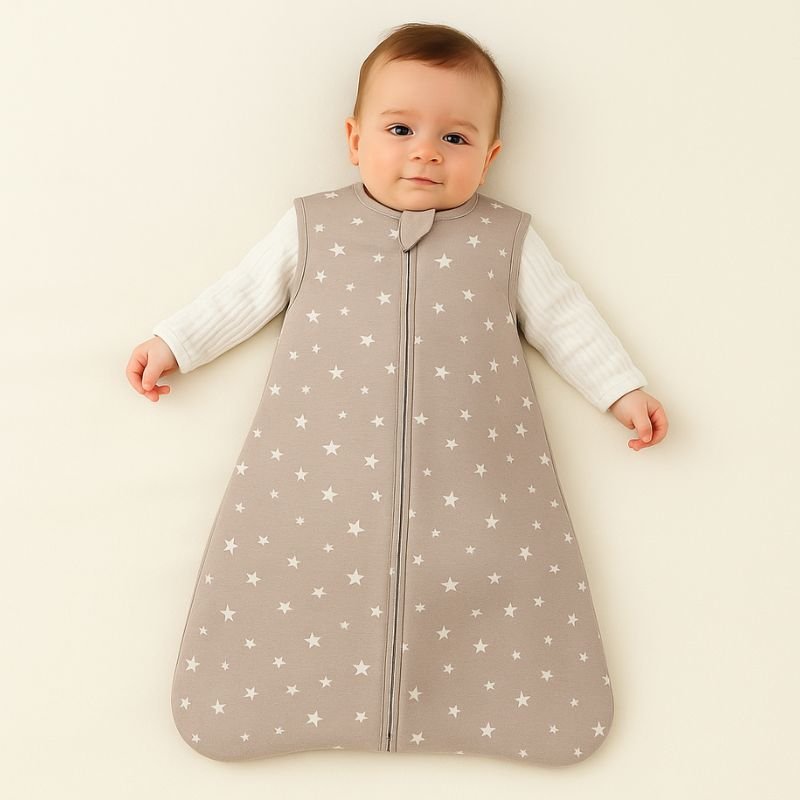 Gigoteuse bébé légère bleu marine à pois blancs – respirante et confortable