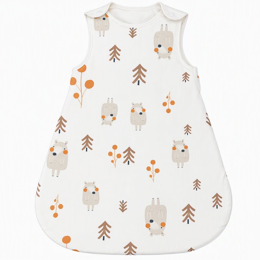 Gigoteuse bébé naissance blanche à motifs oursons et sapins