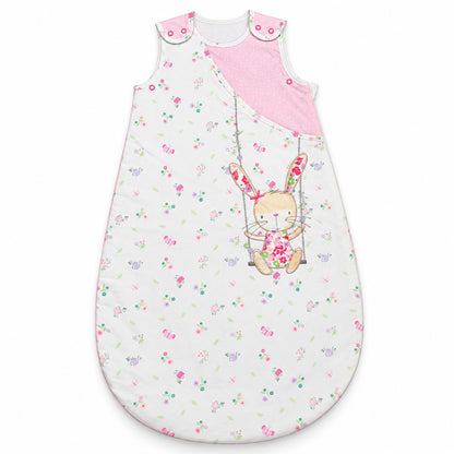 Gigoteuse sans manche coton motif lapin sur sa balançoire