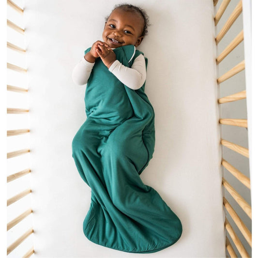Gigoteuse bébé vert foncé avec fermeture éclair double sens