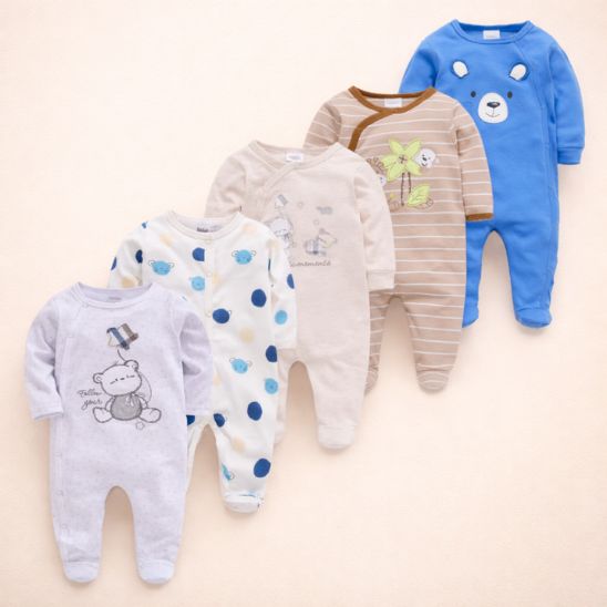 Grenouillère bébé 5 pièces tenue complète pour trousseau naissance