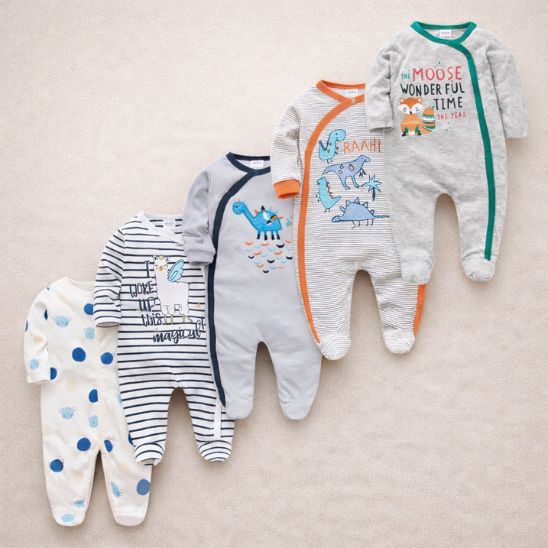 Grenouillère bébé 5 pièces lot pratique pour bébé garçon