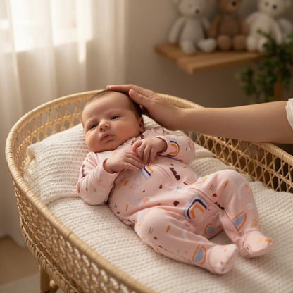 Grenouillère bébé avec double fermeture éclair pratique pour les changes nocturnes
