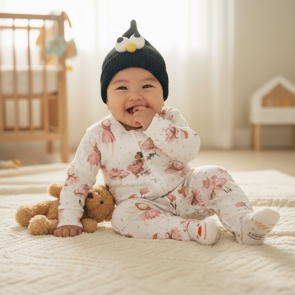 Grenouillère pour bébé blanche et rose, douce et élégante