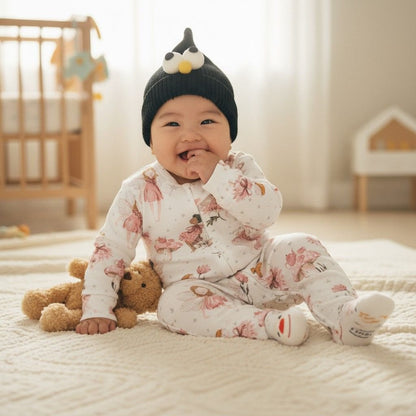 Grenouillère pour bébé blanche et rose, douce et élégante