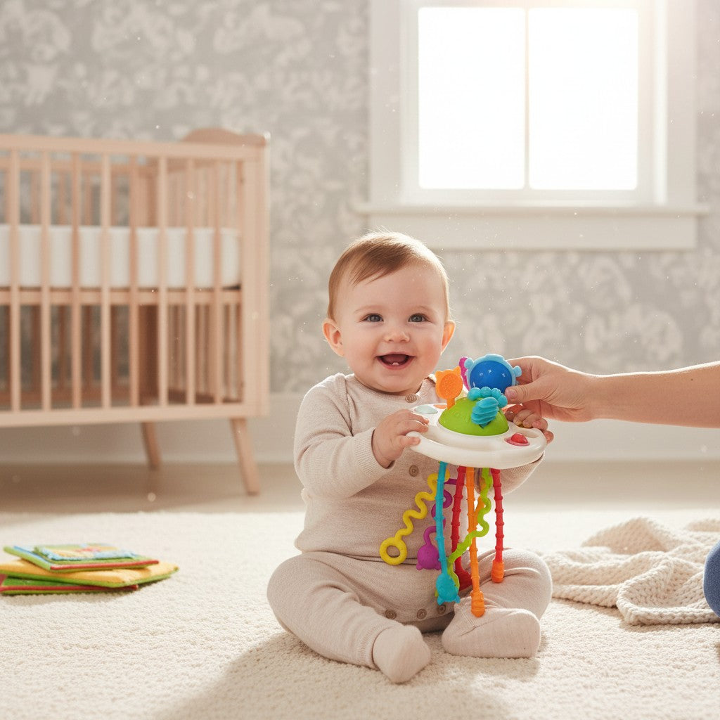 jouet bébé d’éveil interactif avec textures variées pour motricité fine