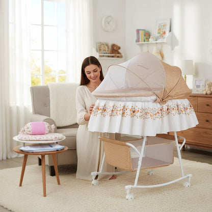 Lit cododo avec panier de rangement pratique sous le berceau