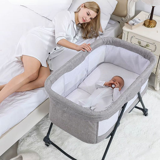 Lit cododo sécuritaire unisexe pour nouveau-né, installé près du lit des parents