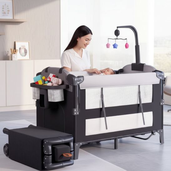 Lit parapluie bébé avec parois en maille respirante pour une meilleure ventilation