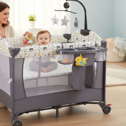 Lit parapluie multifonction avec parois en maille respirante pour bébé