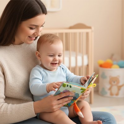 Livre bebe en tissus éducatif pour bébé avec illustrations simples