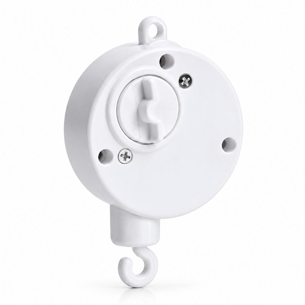 boîte à musique blanche pour mobile bébé incluse dans la formule bras et musique