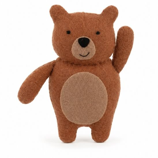 figurine ours brun en feutrine du mobile bébé forêt des rêves